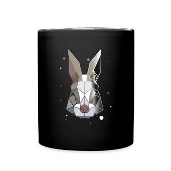 Rabbit Polygon Art Animal Geometry - Full Colour Mug - black - Front