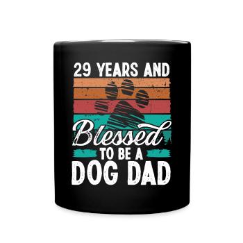 29 ans Chien Papa 29 Anniversaire Rétro Chien Père - Mug uni - noir - Devant