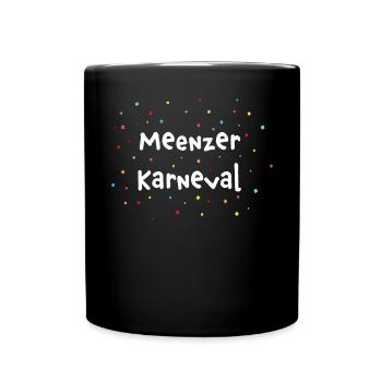 Meenz im Herz Karneval Fasching Konfetti Mainz - Tasse einfarbig - Schwarz - Vorne