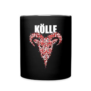 Kölle Köln Rot Weiß Karneval Fussball Kostümersatz - Tasse einfarbig - Schwarz - Vorne