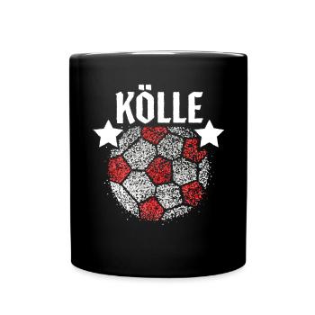 Kölle Fussball Köln Karneval Kostümersatz Rot Weiß - Tasse einfarbig - Schwarz - Vorne