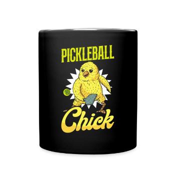 Pickleball Cute Chicken Girl - Tasse einfarbig - Schwarz - Vorne