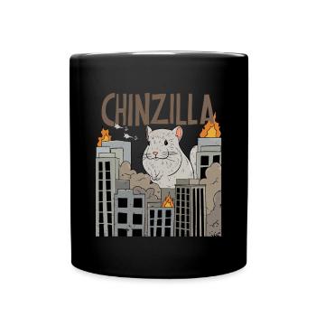 Chinzillaa design for a chinchilla owner - Full Colour Mug - black - Front