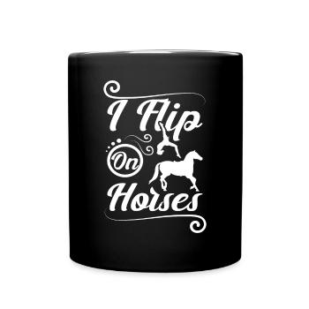 Je me retourne sur des chevaux - Mug uni - noir - Devant