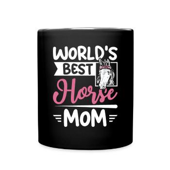 World's best horse mom - Tasse einfarbig - Schwarz - Vorne