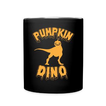 Halloween Pumpkin Dinosaur I Funny Halloween Dinos - Full Colour Mug - black - Front