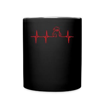 Ghost Heartbeat - Funny Ghost Halloween Ghost - Full Colour Mug - black - Front