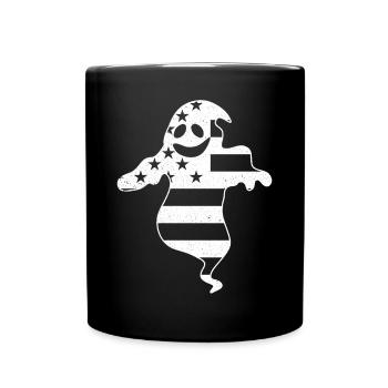 Halloween Ghost America Flag Ghost Halloween Ghost - Full Colour Mug - black - Front