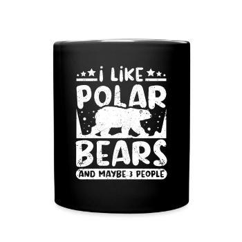 I like polar bears and maybe 3 people - Tasse einfarbig - Schwarz - Vorne