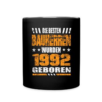 Bauherr Geburtstag Die Besten Bauherren wurden - Tasse einfarbig - Schwarz - Vorne