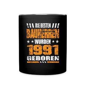 Bauherr Geburtstag Die Besten Bauherren wurden - Tasse einfarbig - Schwarz - Vorne