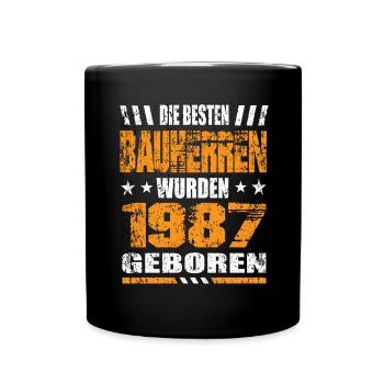 Bauherr Geburtstag Die Besten Bauherren wurden - Tasse einfarbig - Schwarz - Vorne
