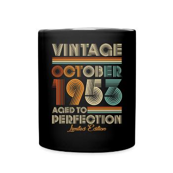 Vintage Aged To Perfection October 1953 - Full Colour Mug - black - Front