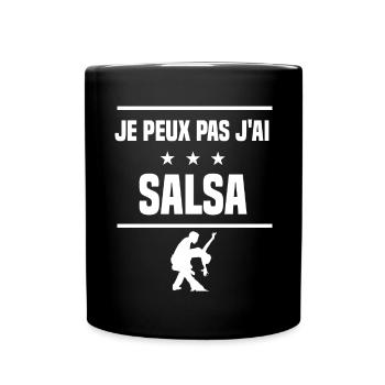 je peux pas j'ai salsa humour musique - Mug uni - noir - Devant