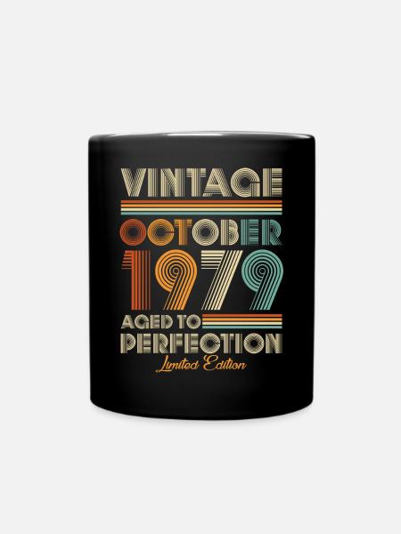 Millésime vieilli à la perfection Octobre 1979 - Mug uni - noir