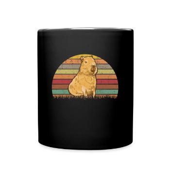 Capybara Retro Wasserschwein Vintage - Mug uni - noir - Devant