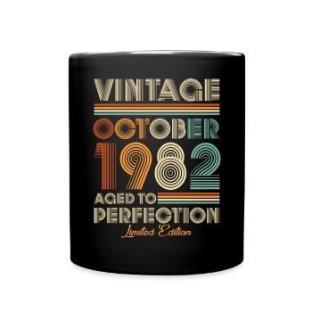 Vintage Aged To Perfection Oktober 1982 - Tasse einfarbig - Schwarz - Vorne