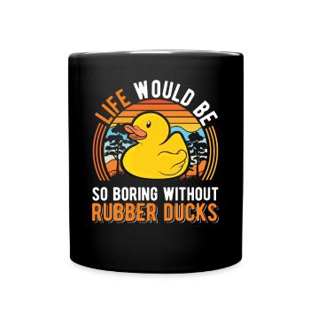 canard en caoutchouc cadeau canard en caoutchouc canard en caoutchouc - Mug uni - noir - Devant