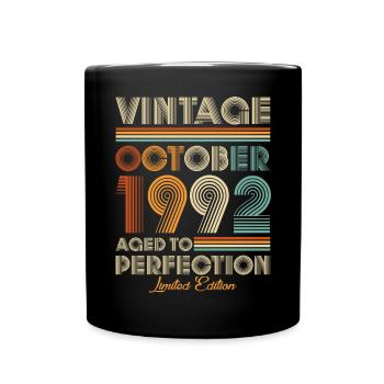 Vintage Aged To Perfection October 1992 - Full Colour Mug - black - Front