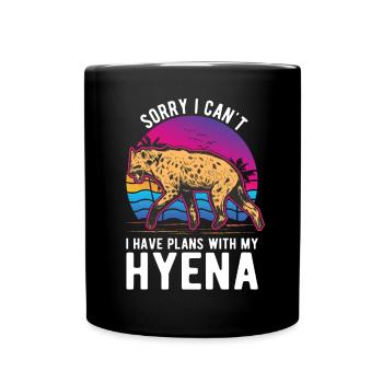 Hyäne Geschenk Erdwolf Hyena - Tasse einfarbig - Schwarz - Vorne