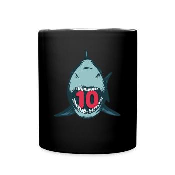Megalodon Hai 10th birthday 10 years Megalodon - Full Colour Mug - black - Front