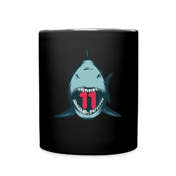 Megalodon Hai 11th birthday 11 years Megalodon - Full Colour Mug - black - Front