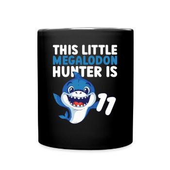 Ce petit chasseur de mégalodon a 11 ans - - Mug uni - noir - Devant