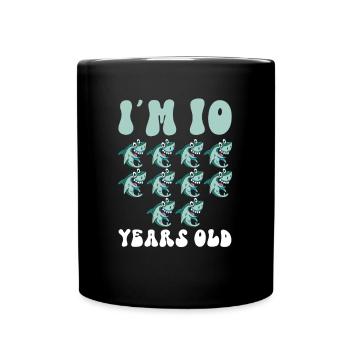 Ce petit chasseur de mégalodon a 10 ans - - Mug uni - noir - Devant
