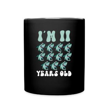 Ce petit chasseur de mégalodon a 11 ans - - Mug uni - noir - Devant