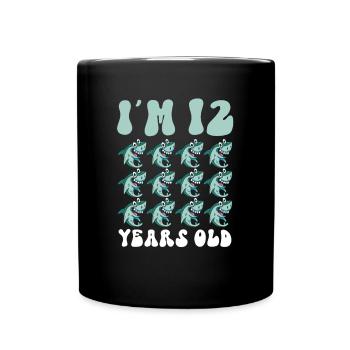 Ce petit chasseur de mégalodon a 12 ans - - Mug uni - noir - Devant