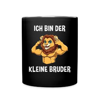 Starker Löwe Kleiner Bruder - Ich bin der kleine - Tasse einfarbig - Schwarz - Vorne