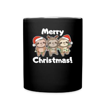 Paresseux Noël doux paresseux Joyeux Noël - Mug uni - noir - Devant