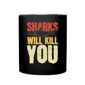 Les requins vous tueront - Mug uni - noir - Devant