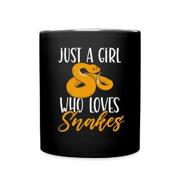 Juste une fille qui aime les serpents - Mug uni - noir - Devant