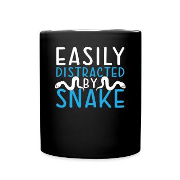 Facilement distrait par le serpent - Mug uni - noir - Devant