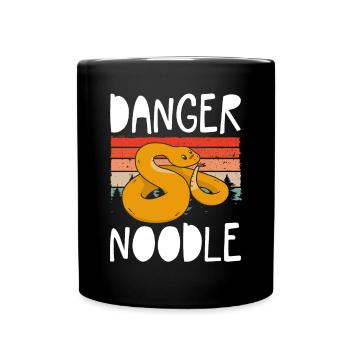 Danger des nouilles serpent - Mug uni - noir - Devant