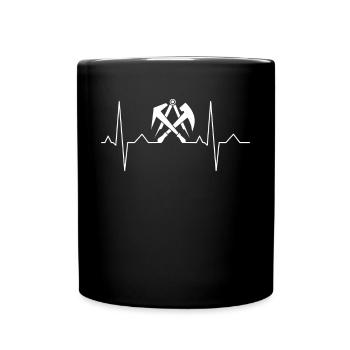 Dachdecker Dachdeckermeister Zunftzeichen Geschenk - Tasse einfarbig - Schwarz - Vorne