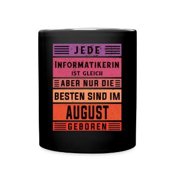 Programmierer Geburtstag August geboren - Tasse einfarbig - Schwarz - Vorne