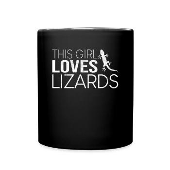 This girl loves lizards - Full Colour Mug - black - Front