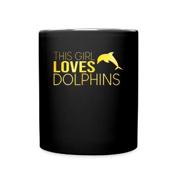 Cette fille aime les dauphins - Mug uni - noir - Devant