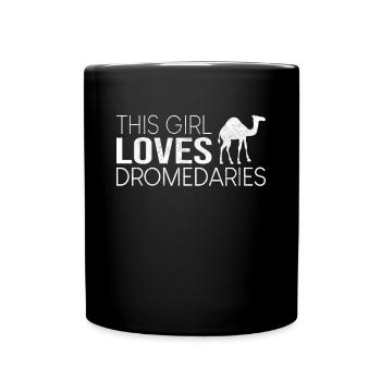 This girl loves dromedaries - Full Colour Mug - black - Front