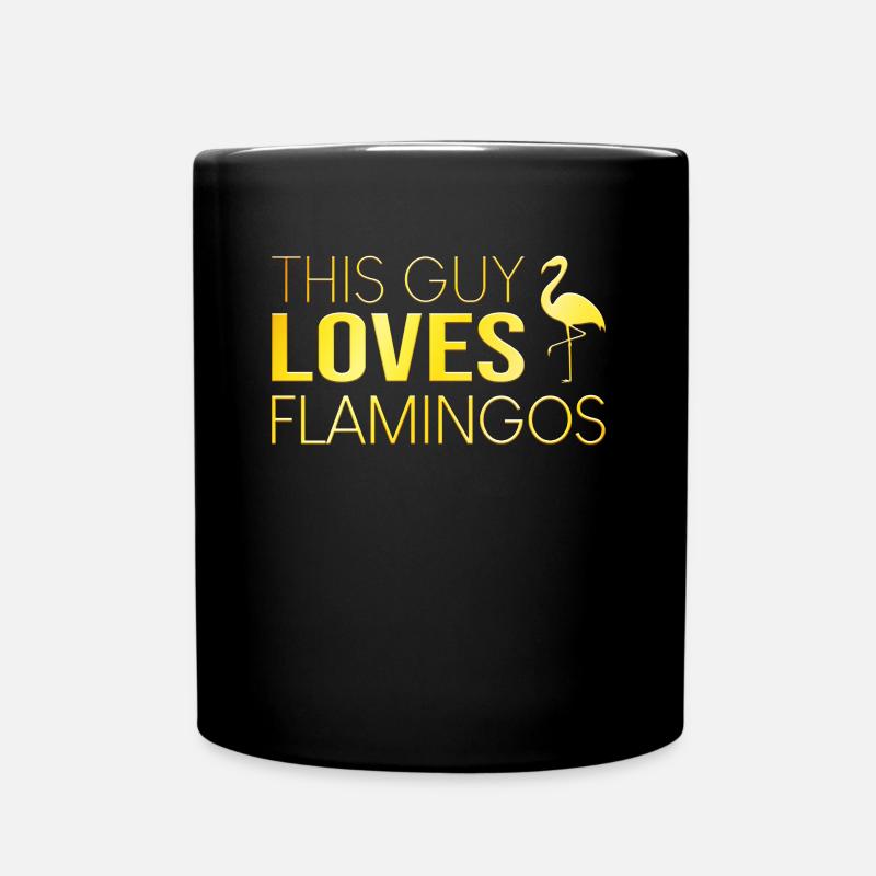 Dieser Typ liebt Flamingos - Tasse einfarbig - Schwarz