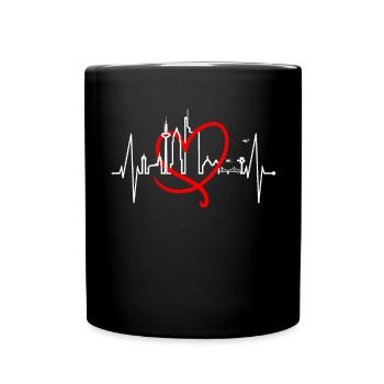 Francfort Skyline Heartbeat FFM Fan Amour Hesse - Mug uni - noir - Devant