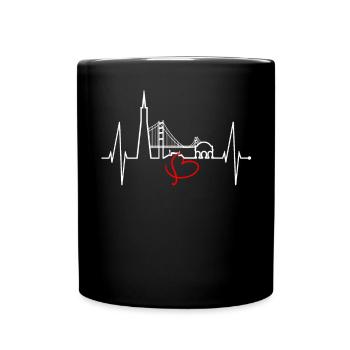 San Francisco Skyline Heartbeat California USA - Full Colour Mug - black - Front