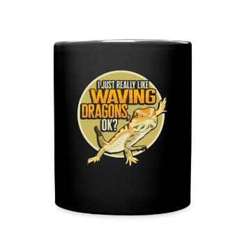 Bartagame Eidechse Reptil Herpetologe - Tasse einfarbig - Schwarz - Vorne