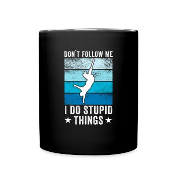 Bungee Jumping - Tasse einfarbig - Schwarz - Vorne