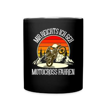 Motocross - Tasse einfarbig - Schwarz - Vorne