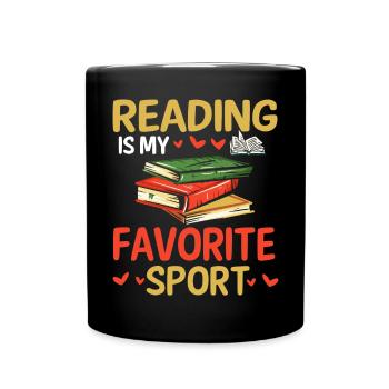 Lesen Ist Mein Lieblings -Sportbuchliebhaber - Tasse einfarbig - Schwarz - Vorne