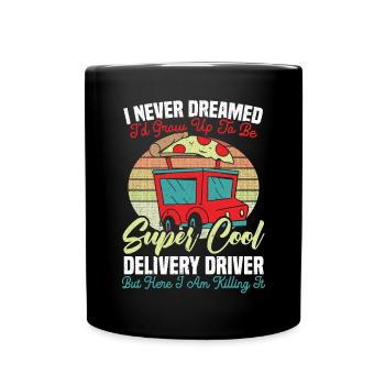 Super Cool Delivery Driver Courier Food Delivery - Full Colour Mug - black - Front