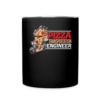Pizza Transportation Ingenieur Food Delivery Guy - Tasse einfarbig - Schwarz - Vorne